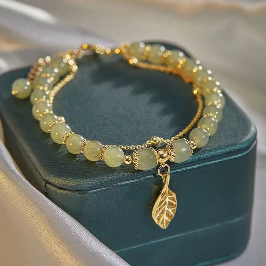 Exquisite Jade Double Chain Bracelet