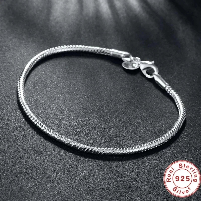 925 Sterling Silver Snake Bracelet