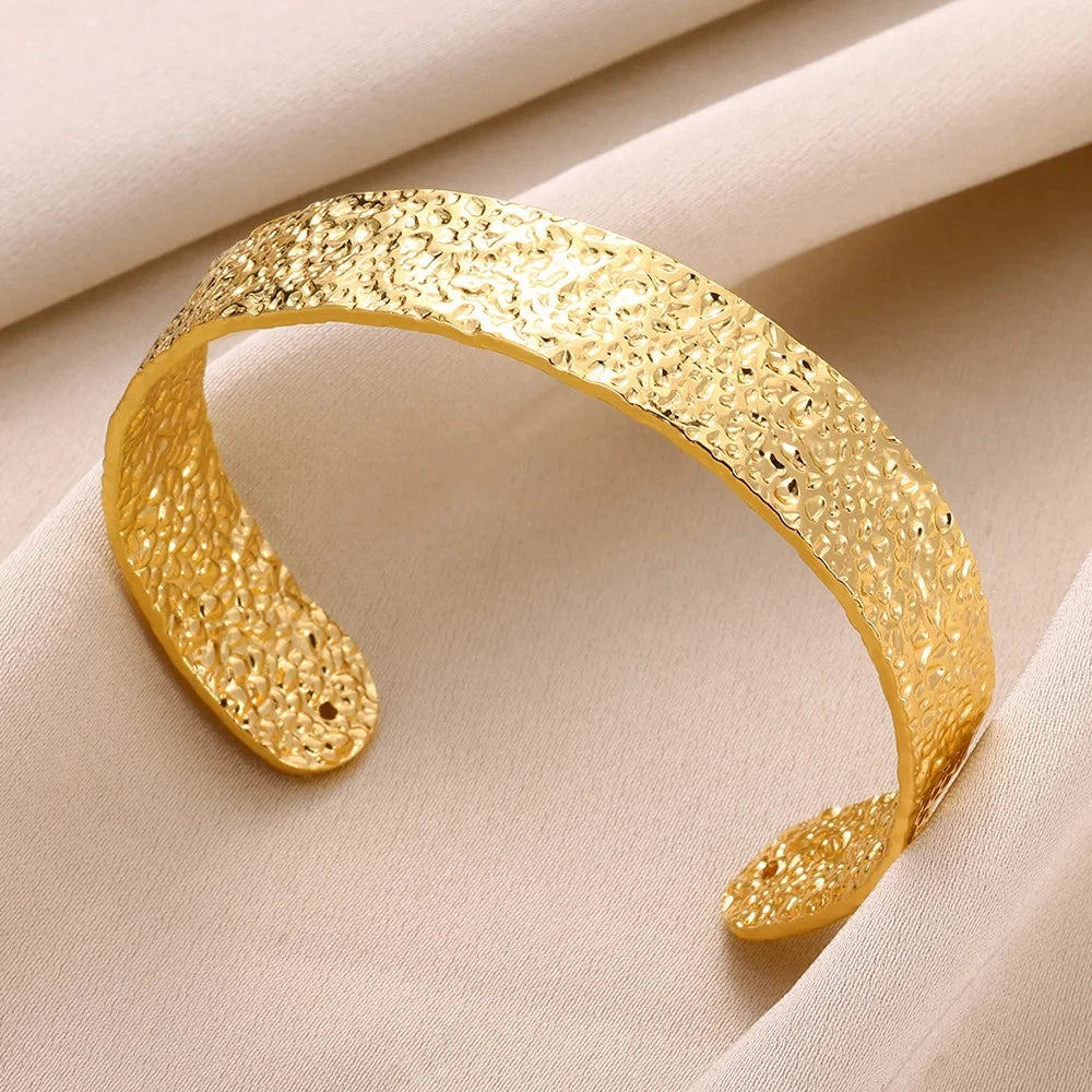 Gold Bump Pattern Cuff Bracelet