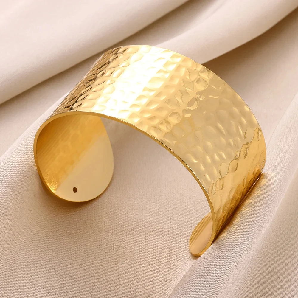 Gold Bump Pattern Cuff Bracelet