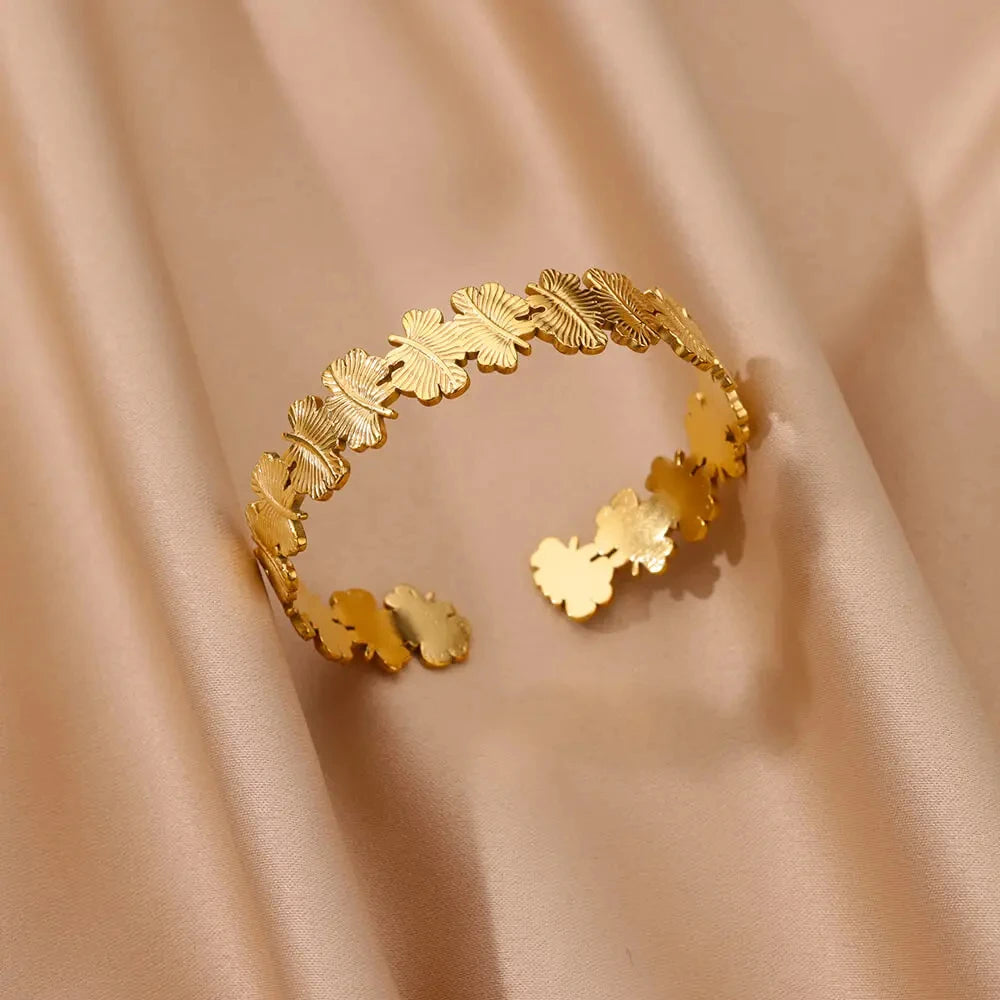 Gold Bump Pattern Cuff Bracelet