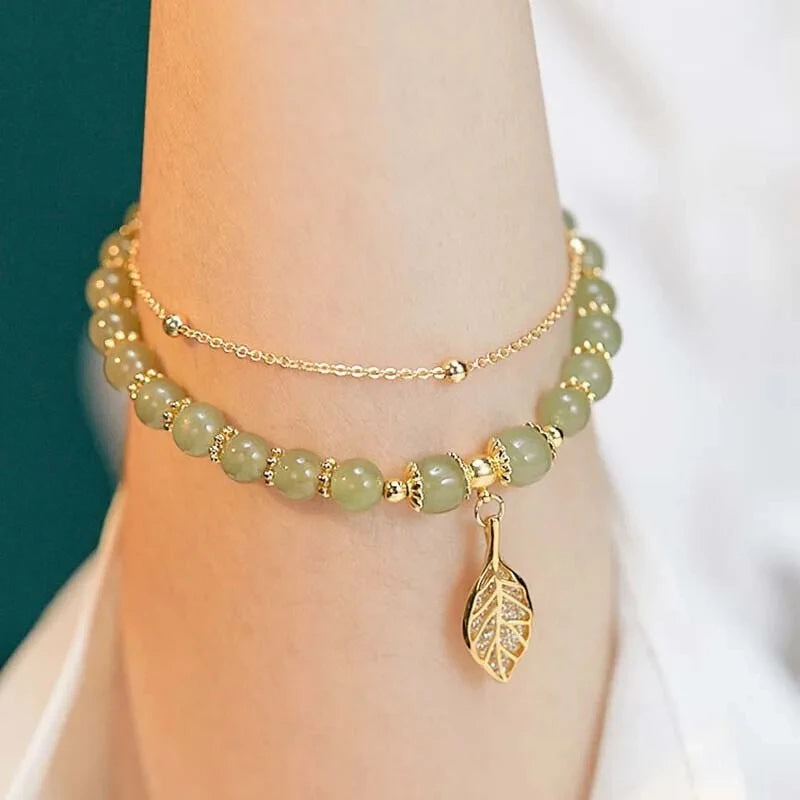 Exquisite Jade Double Chain Bracelet