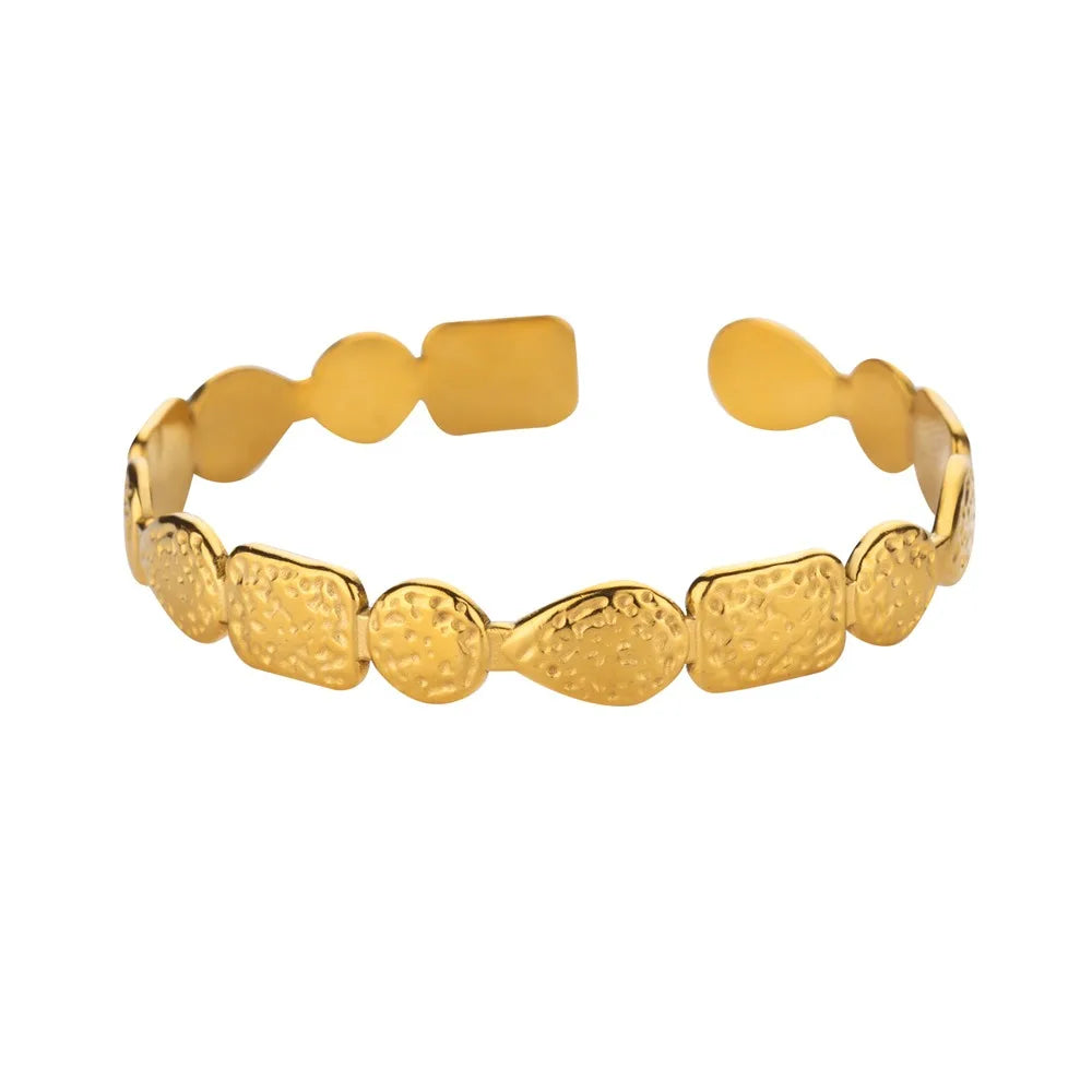 Gold Bump Pattern Cuff Bracelet