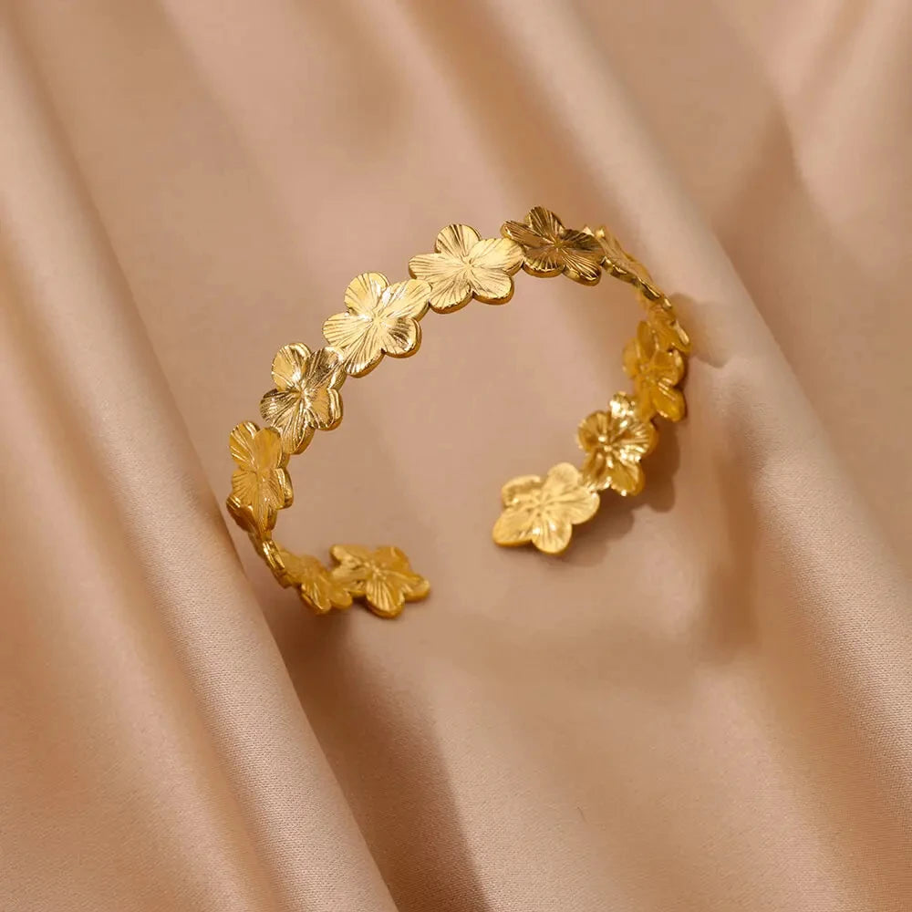Gold Bump Pattern Cuff Bracelet