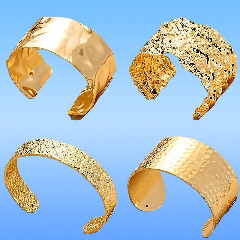 Gold Bump Pattern Cuff Bracelet