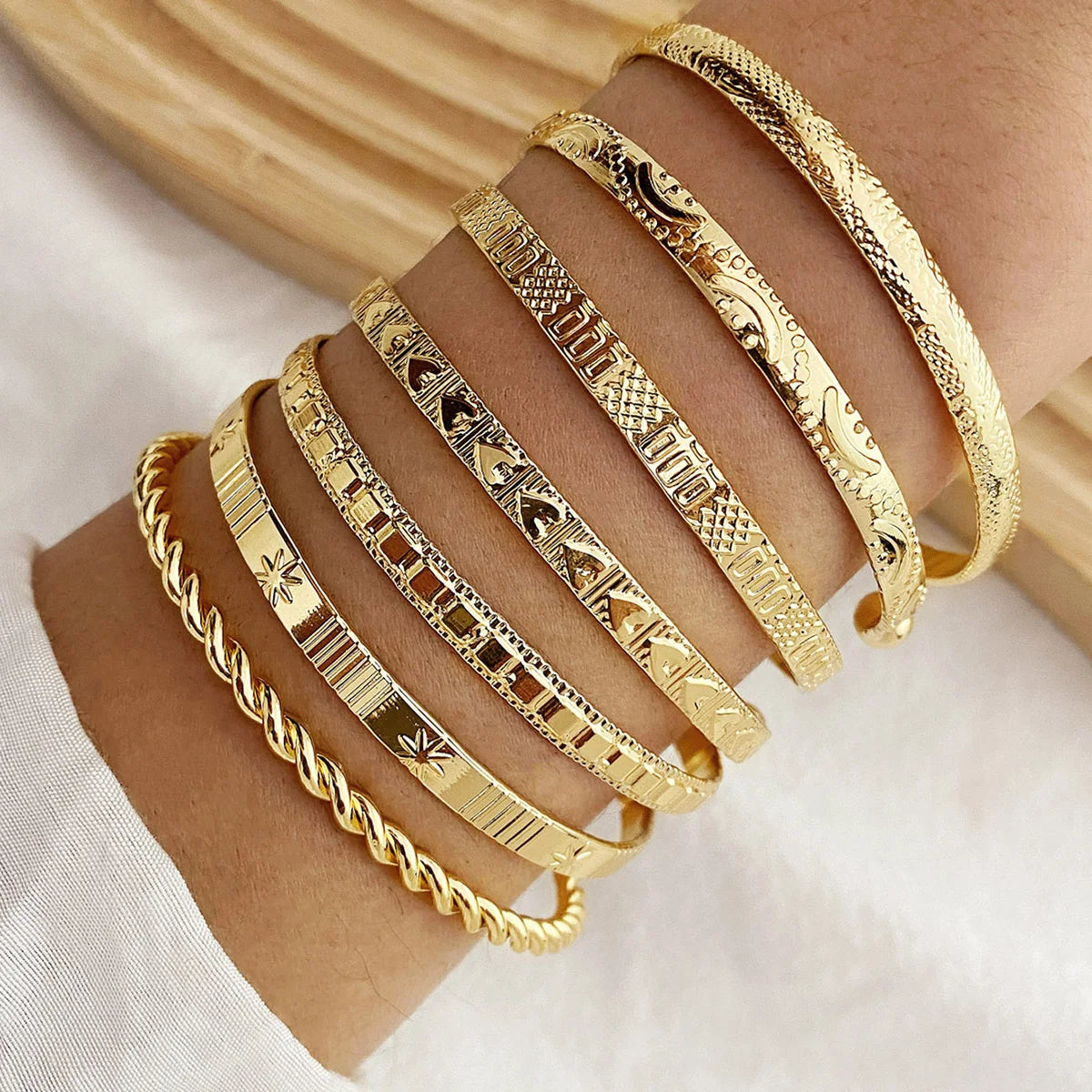 7 Set Seraph Bracelets Gold Color