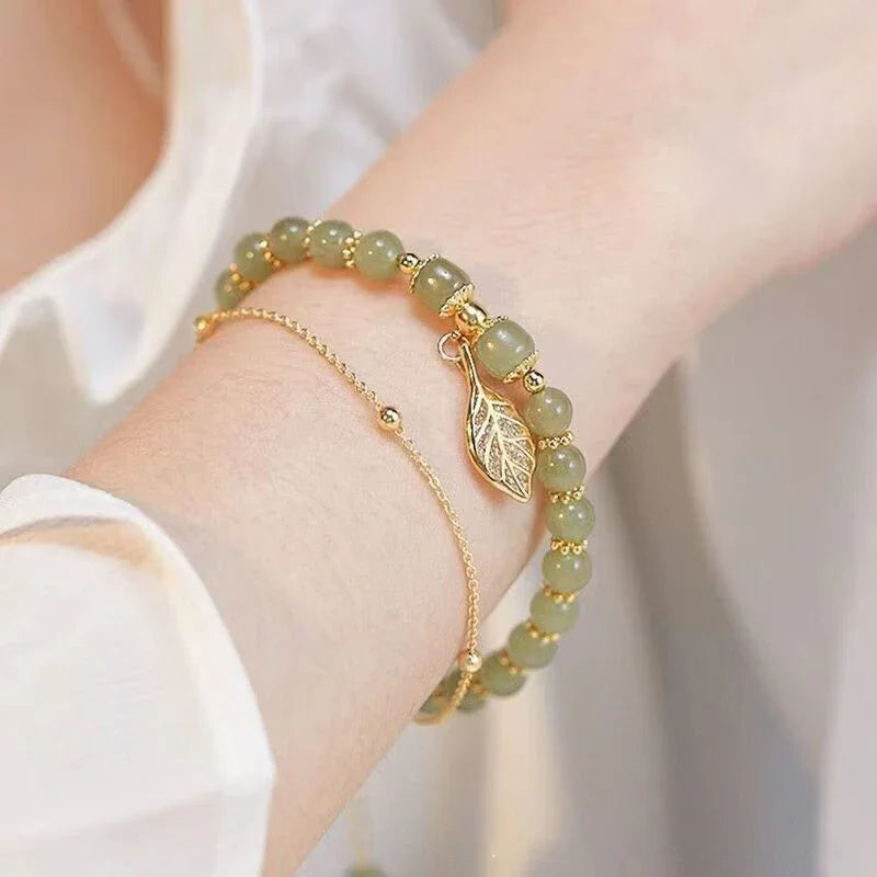 Exquisite Jade Double Chain Bracelet